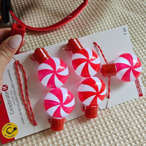 Ashland Christmas 4 Piece Set - Two Headbands, Scrunchies and lollypop necklace - Picture 6 of 14